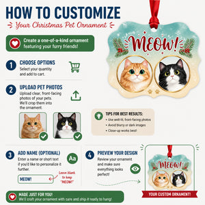 Meow Custom Cat Portrait Ornament – 2 Pets - Personalized Shape Ornament 851be27f-38ed-4120-b4d1-92ab0dd03656.jpg