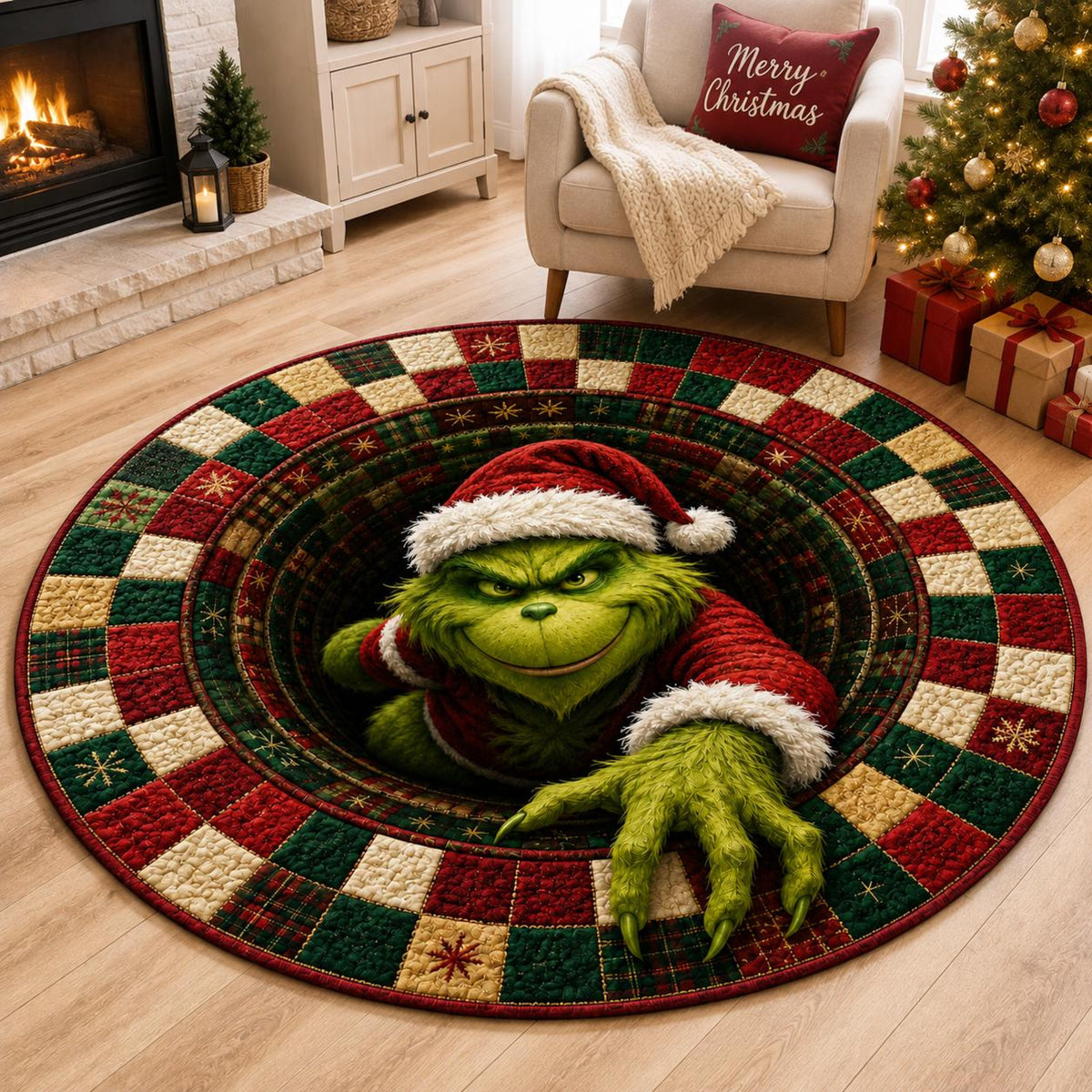 Christmas 3D Illusion Round Rug, Optical Illusion Floor Mat, Xmas Non Slip Area Rug, Holiday Home Decor, Unique Christmas Gift 8523dc13-e39f-4a4f-8cf2-e89772e33d10-4.jpg