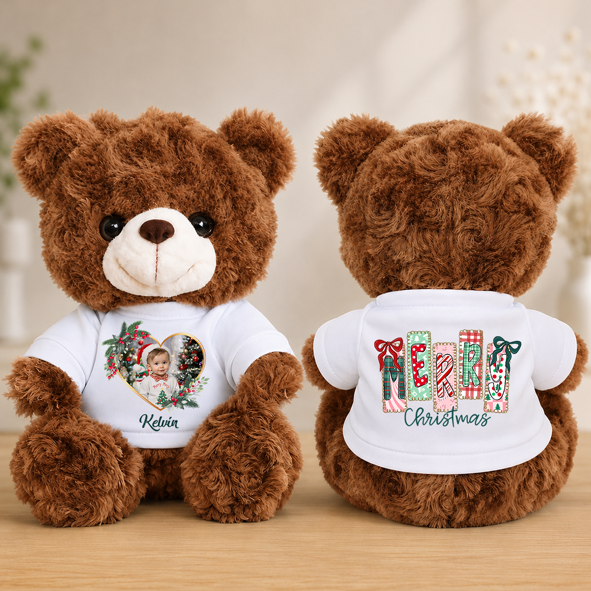 Merry Christmas - Teddy Bear With Personalized Photo Shirt 852cd8e8-05e0-41b0-9036-cfc2e6ca57b2-6.png