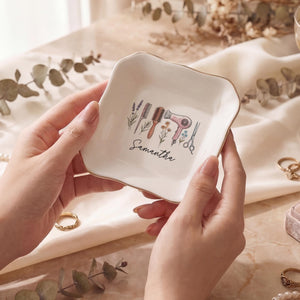 Personalized Hair Stylist Trinket Dish | Custom Hairdresser Gift | Ceramic Jewelry Holder with Name | Salon Graduation Present 8547f8a5-1bb7-46d9-8fa4-a899669add8e-2.jpg