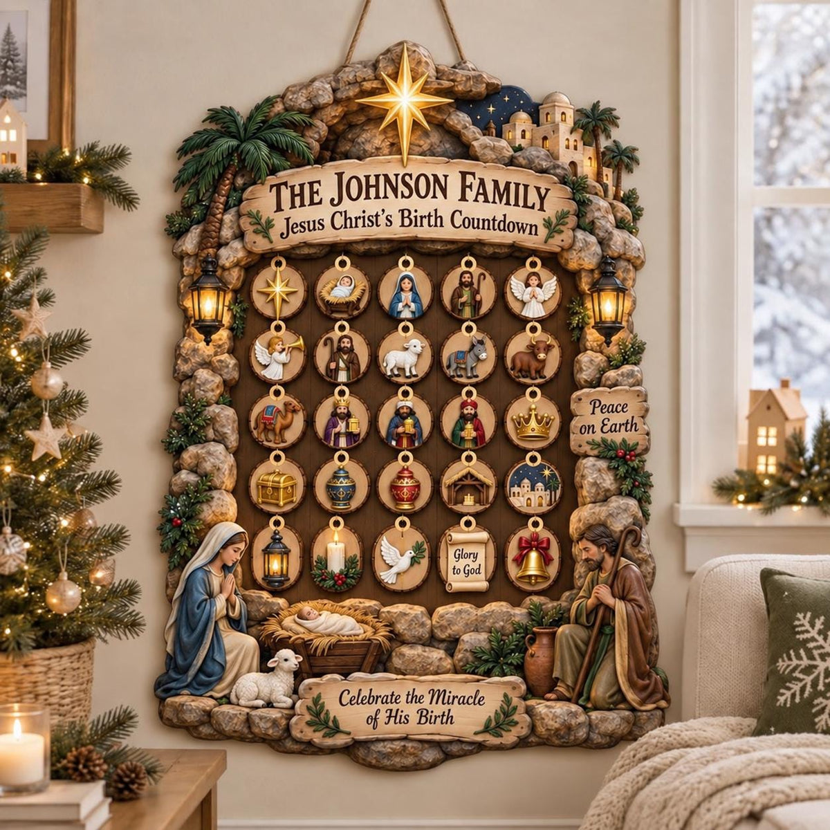 Personalized Nativity Advent Calendar: Custom Wood Christmas Countdown Sign with Hanging Ornaments 856cf558-7735-4a9d-bfbc-c4a7933ac110-il_fullxfull.8521380900_b6qx.jpg