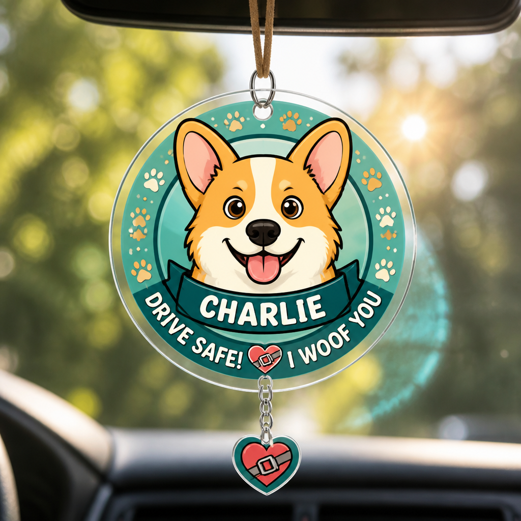 Drive Safe Dog Love Vent Clip – Name Personalized - Personalized 1 Layered Suncatcher with Charm 8579b50a-fd40-487a-beb4-2c3f647f8ee3.png