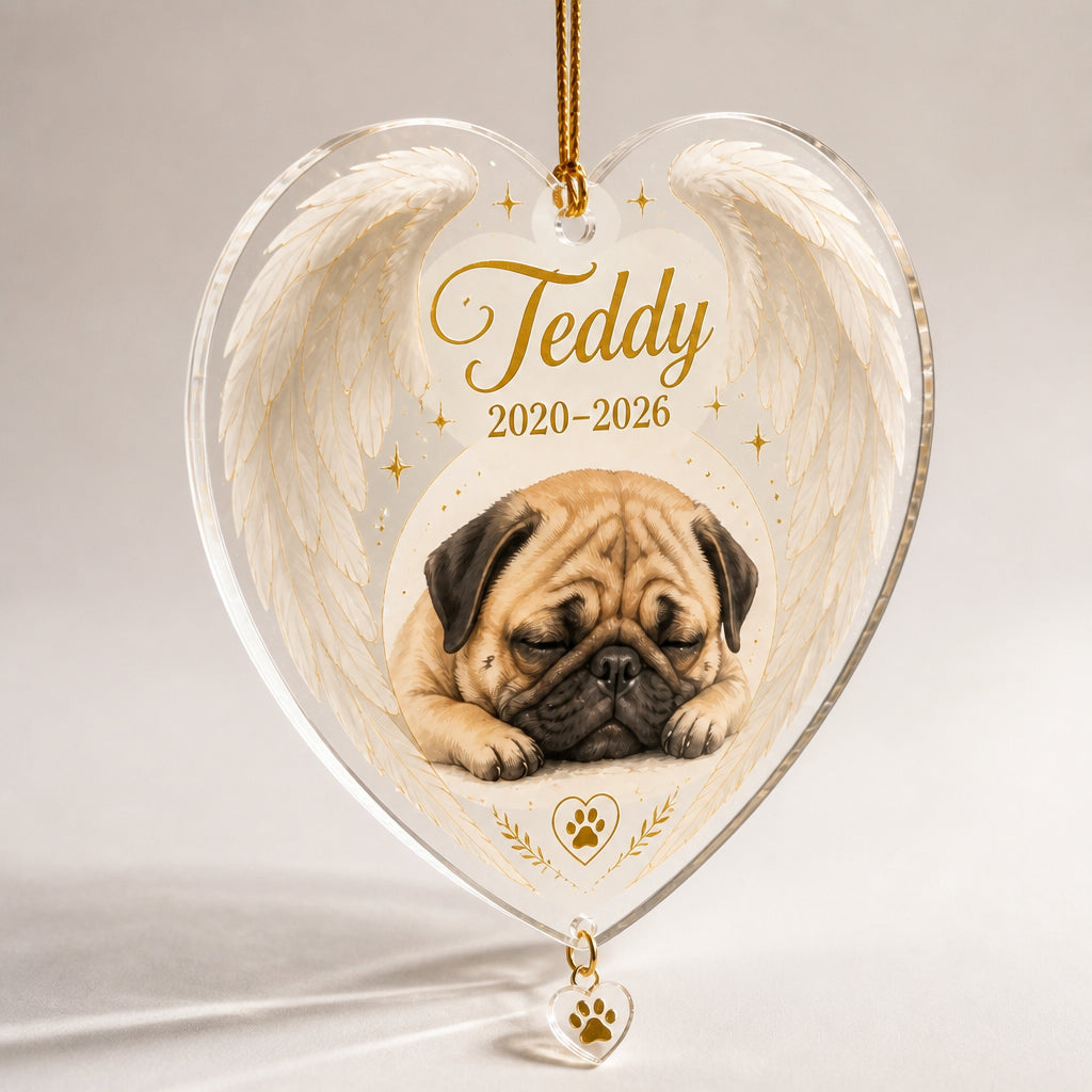 Angel Wings Pet Memorial Portrait Ornament - Personalized 1 Layered Suncatcher with Charm 85a3f26f-d6b5-44f9-80d2-63ce57524536.jpg