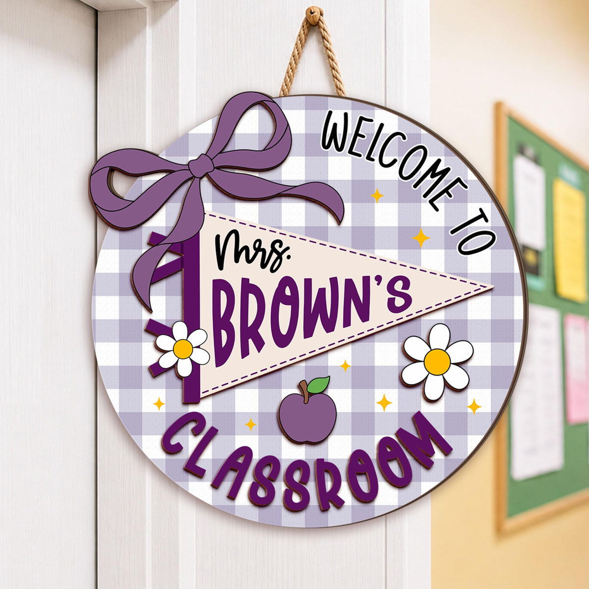 Personalized Teacher Name Door Sign, Custom Teacher Pennant Flag Sign, Teacher Door Hanger, New Teacher Gifts, Custom 3D Teacher Name Sign 85b1bacf-7856-44ca-81ed-965045c0b3a7-2.jpg