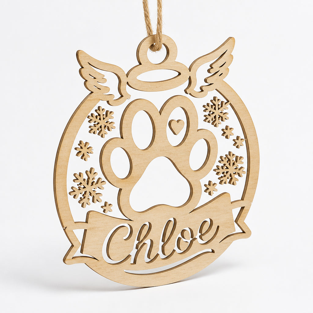 Angel Paw Snowflake Pet Memorial Name Ornament - Personalized Laser Cut Custom Shape Ornament 85caa6e6-3ac0-49f4-9862-49808900a9c4.jpg