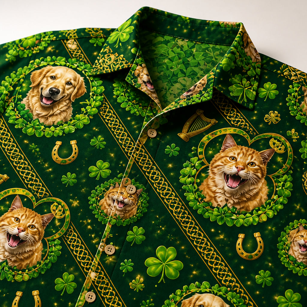 Custom St. Patrick's Day Pet Photo Hawaiian Shirt – Shamrocks & Gold - Personalized Hawaiian Shirt 85dd1fbb-03f4-46da-ade7-d960f9e10dac.jpg