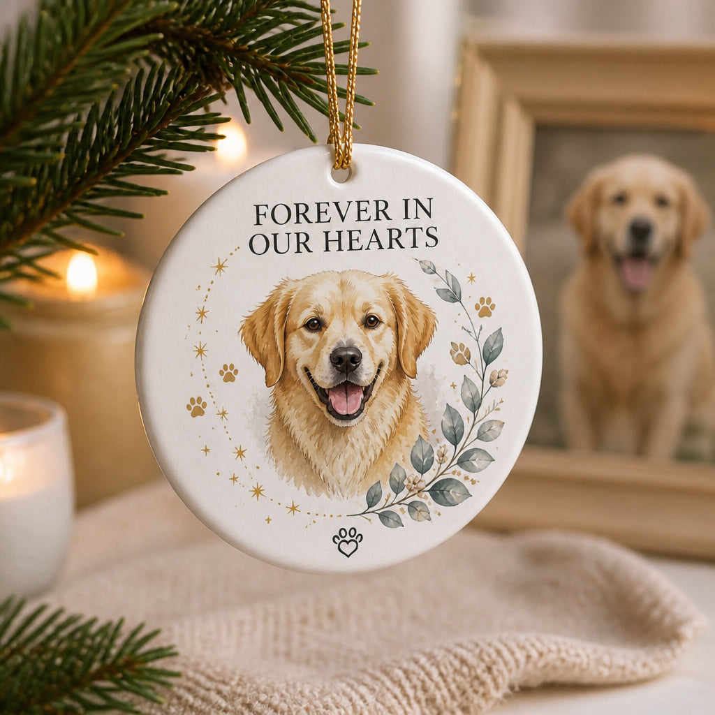 Forever In Our Hearts Pet Portrait Memorial Ornament - Personalized Ornament 85e1e7a7-27c5-410e-b51d-ae78a2ad139d.jpg