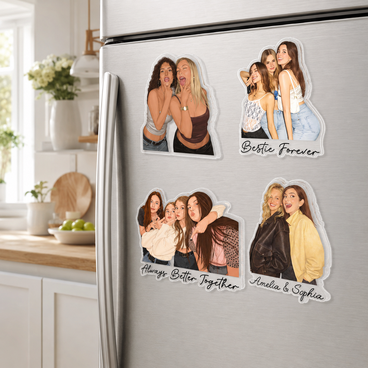 Personalized Besties Photo Portrait Magnets, Custom Best Friend Fridge Magnet, Acrylic BFF Picture, Galentines Day Gift, Sister Gifts 85e851fc-ca95-4306-8504-aff2928f1632-5.png