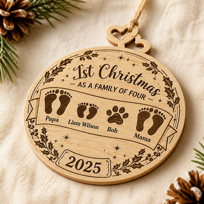 Family of Four 1st Christmas Interlocking Hearts Wood Ornament – Names & Year - Personalized Interlocking Hearts - Wooden Ornament 8600efd7-5b87-4d5a-8e68-c7daa6bbdf5f.jpg