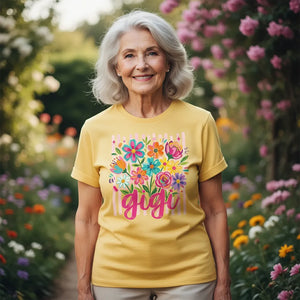 Mom Grandma Floral Tee - Personalized T-Shirt