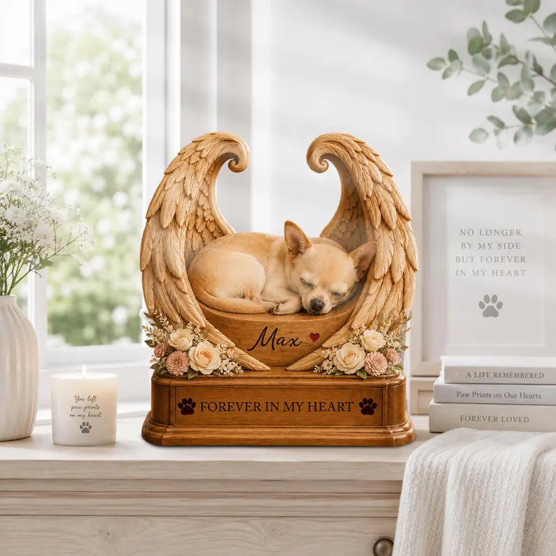 Personalized Pet Memorial Wooden Block with Angel Wings, Custom Dog Remembrance Gift, Forever in My Heart Pet Loss Keepsake, Sympathy Decor 86263e0d-191b-4032-ad1c-fb4a52679b94-ghhhggyh-4-.webp