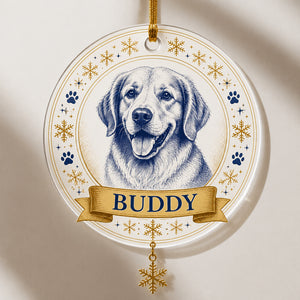 Custom Pet Portrait Ornament – Etched Wreath Banner - Personalized 1 Layered Suncatcher with Charm 862faead-6260-44ae-8238-b19d67d4f022.jpg