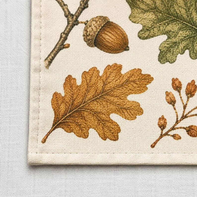 Autumn Leaves Placemats, Oak Leaf Acorn Dining Decor, 18x12 Inch Faux Linen-Look Table Mats, Rustic Fall Decor, Set of 4 or 6 865278fd-a984-48f0-9dde-bb46b3b3e9ad-FGH-11-.webp