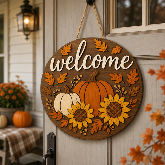 Welcome Fall Wooden Sign, 3D Pumpkin Sunflower Door Hanger, Rustic Autumn Wall Decor, Farmhouse Harvest Front Porch Sign 866c281a-8a59-4641-a818-d78c6f6dfbe2-banner-1.png