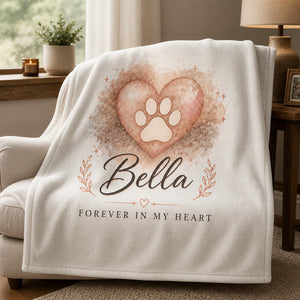 Pet Memorial Name Blanket – Forever in My Heart - Personalized Blanket 866db79b-729a-4fd3-92d0-3826fb92b8cd.jpg