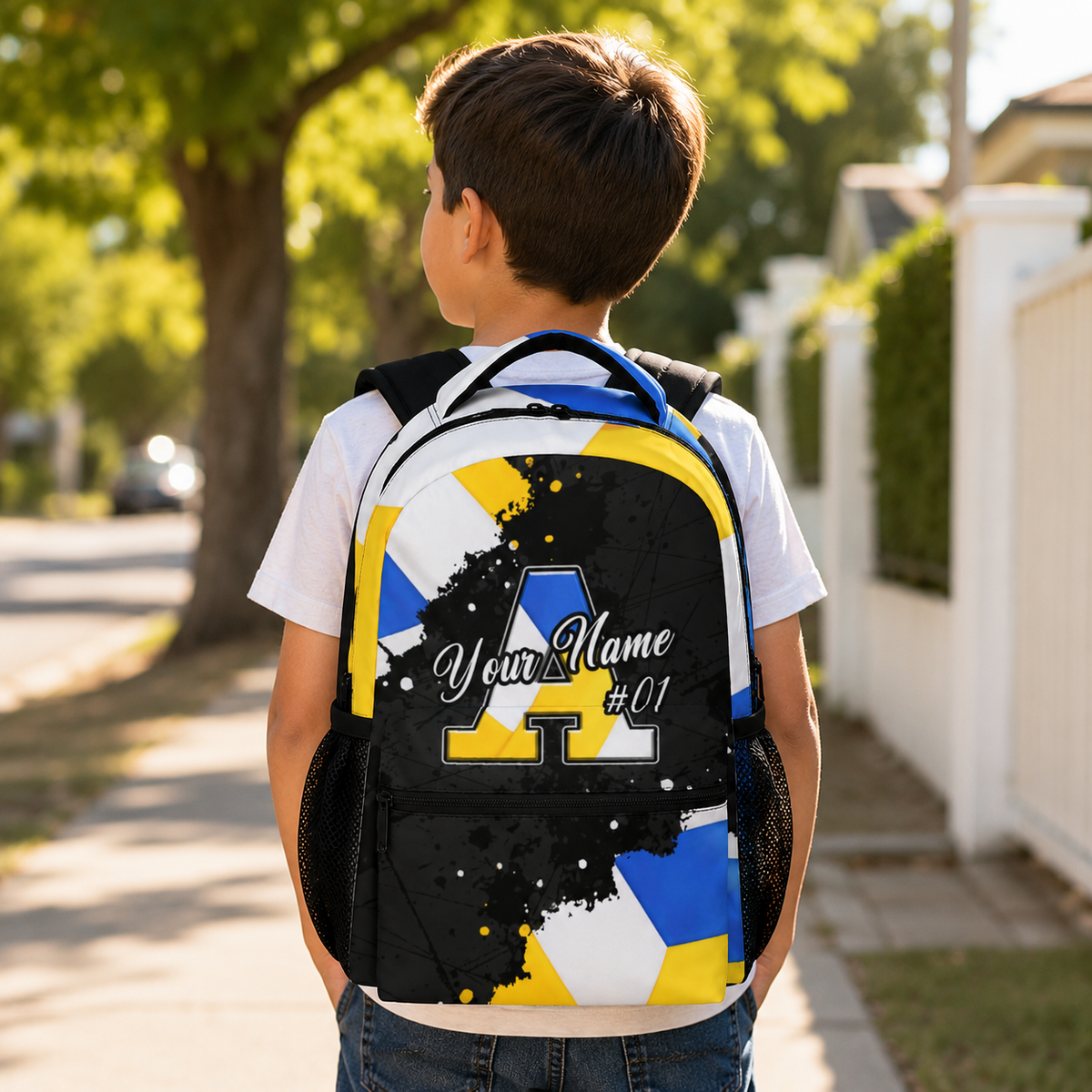 Custom VolleyballBackpack for Kids Personalized Initial School Bookbag with Name Customized Sports Schoolbag for Kindergarten Elementary Primary Senior Middle