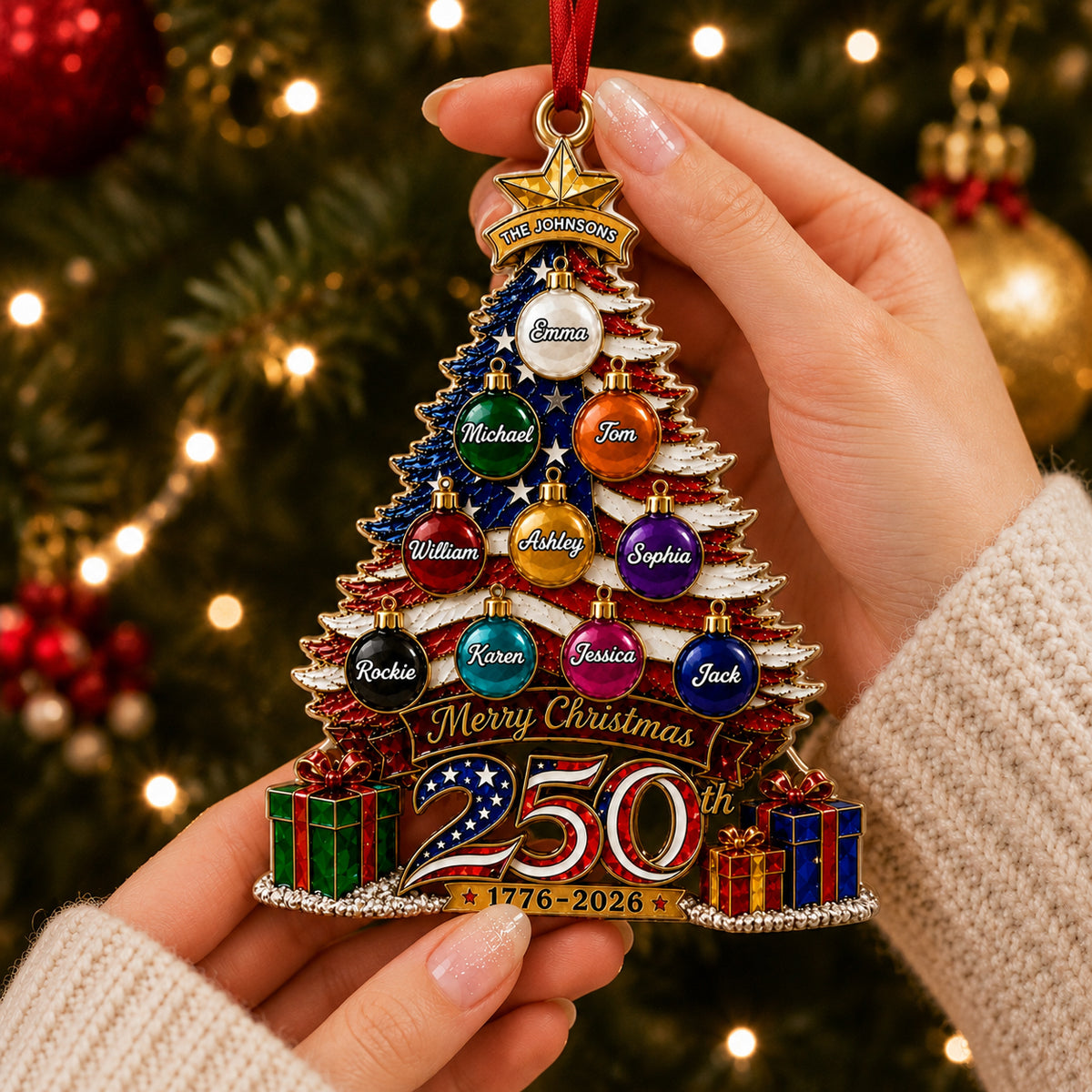 Personalized Merry Christmas America Turns 250 Ornament - Real 3D Raised Ornament 8681ec4e-a603-4ed3-9440-51341f9302de-banner-2.jpg