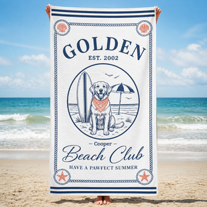 Golden Beach Club Personalized Dog Beach Towel - Personalized Beach Towel 86872190-466e-4629-9957-5d607dfe9fd0.png