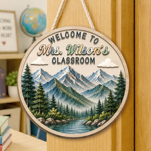 Custom Classroom Mountain Door Sign, Classroom Decor, Teacher Wooden Door Sign, Classroom Door Hanger, Back To School, Teacher Appreciation 869a12ac-ce5a-4727-a579-973ce814a4a4-7.jpg
