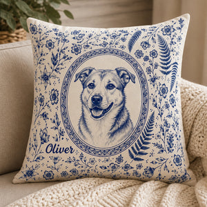 Vintage Toile Pet Cameo Pillow – Photo-to-Illustration with Name - Personalized Pillow 869e6da0-f632-4496-93ff-df7099bbef38.jpg