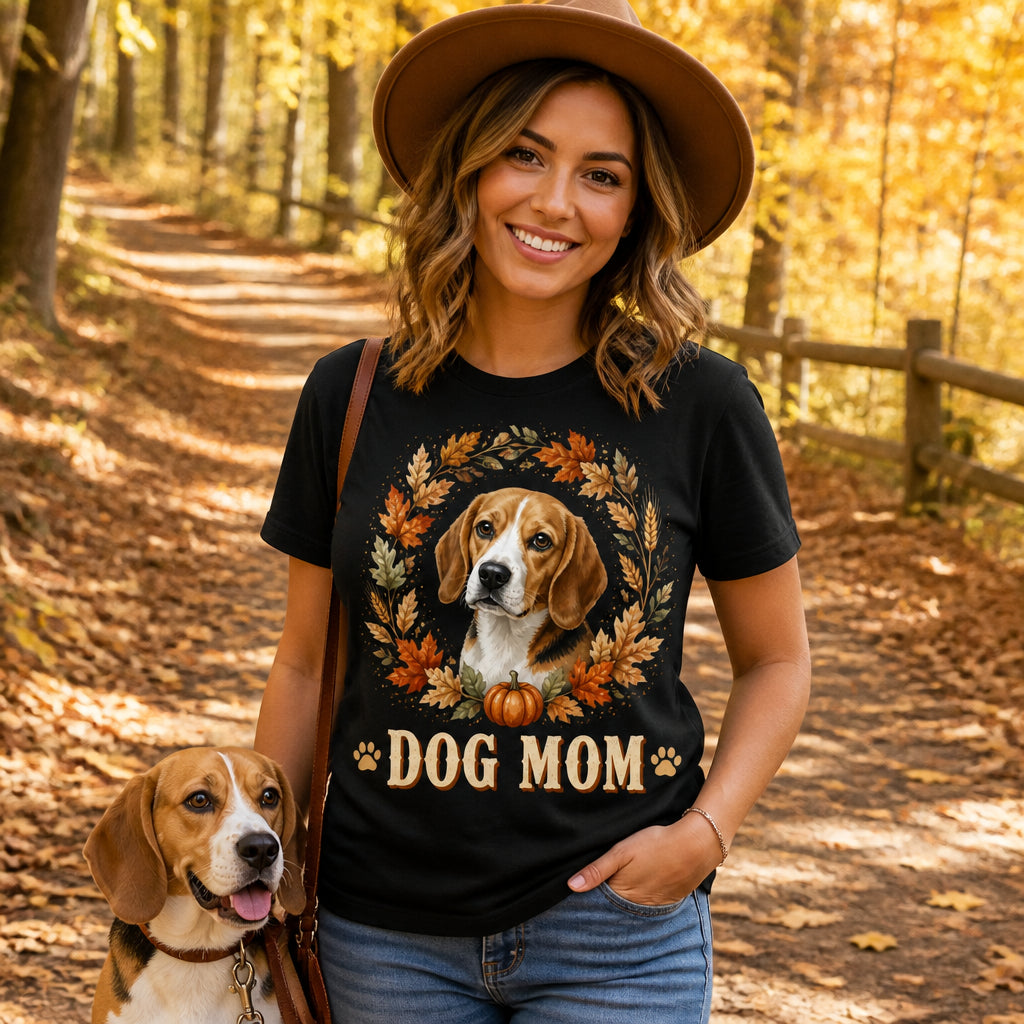 Autumn Wreath Dog Mom Custom Pet Portrait Tee - Personalized T-shirt 86ba0639-b1c1-4bd2-87c4-7b2d4a78fa75.jpg