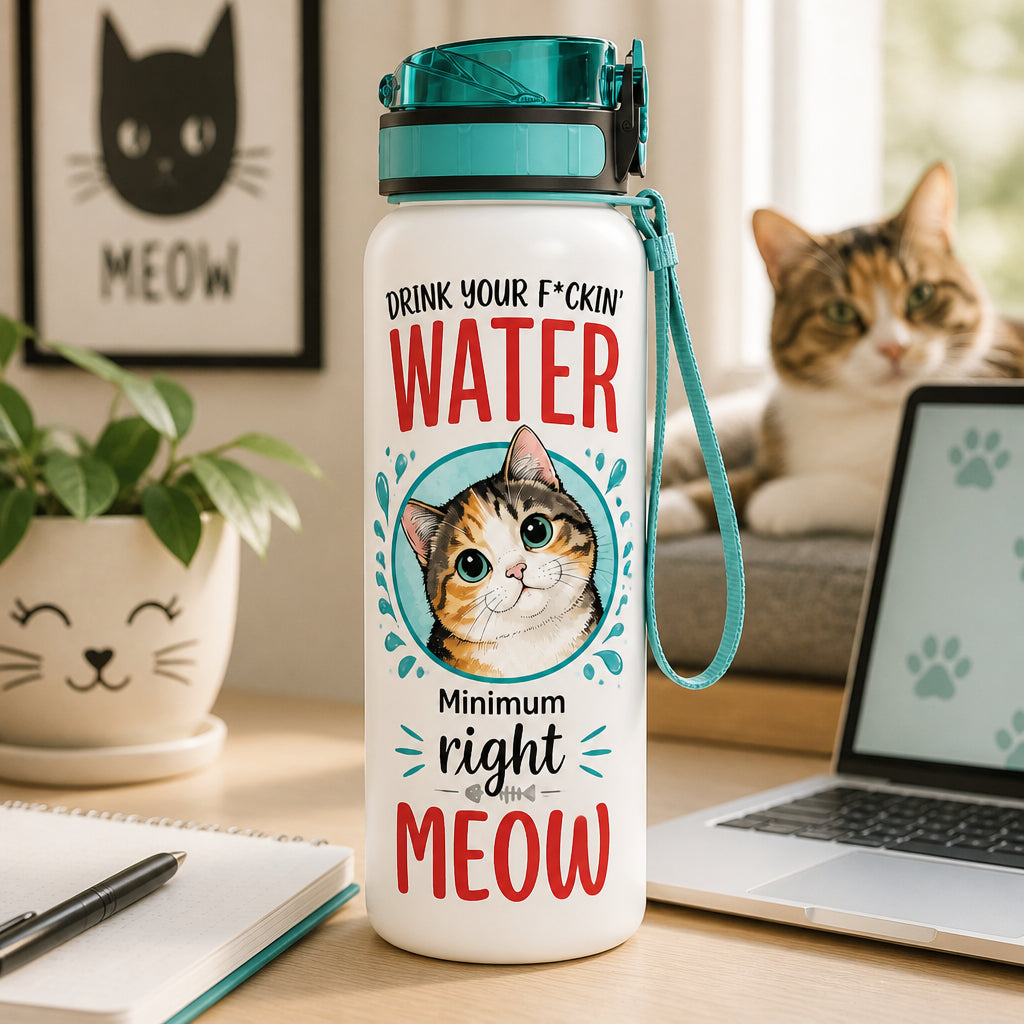 Cat Hydration Tracker Bottle – Drink Your F*ckin' Water Right Meow - Water Tracker Bottle 86c120d4-6d05-4ee1-abab-24498b3ee7dd.jpg