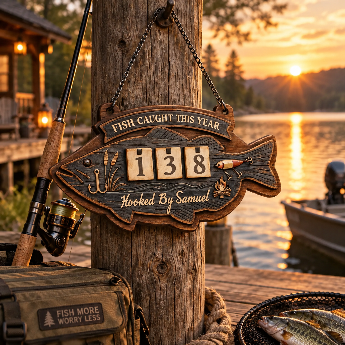 Personalized Fishing Catch Counter Sign, Rustic Wooden Angler Tracker, Custom Fisherman Gift, Lake Cabin Fishing Decor 86c56e94-cf9d-49bf-b686-5c93df5a9335-b-.png