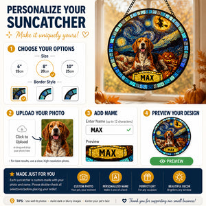 Custom Halloween Starry Night Pet Suncatcher — Photo-to-Art with Name - Personalized Suncatcher Stained Glass 86ff99c8-a2ff-42f6-85dd-6b58f958c40a.jpg