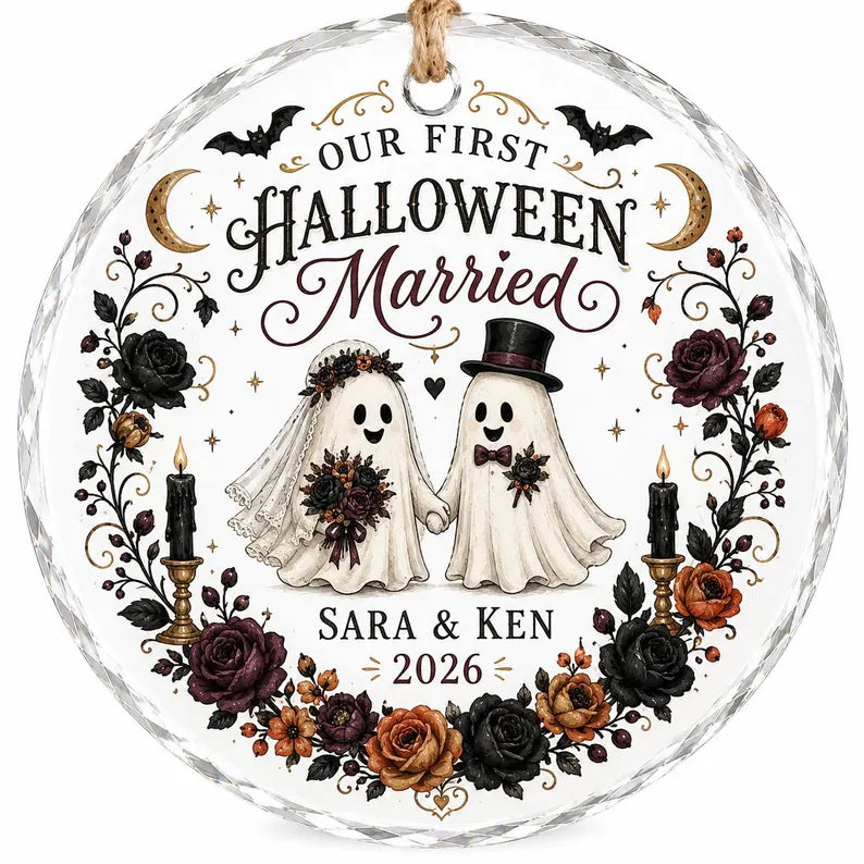 Our First Halloween Married Glass Ornament, Personalized Ghost Couple Crystal Ornament, Custom Halloween Wedding Keepsake Gift for Couple 8714a95d-0a3e-47cd-8aa5-c12eda1380ed-dsfgdf-2-.webp