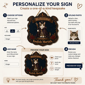 Gothic Pet Sorcerer Welcome Wood Sign – Photo + Name - Personalized Wood Sign 87189a38-162e-483c-9298-545242c292aa.jpg