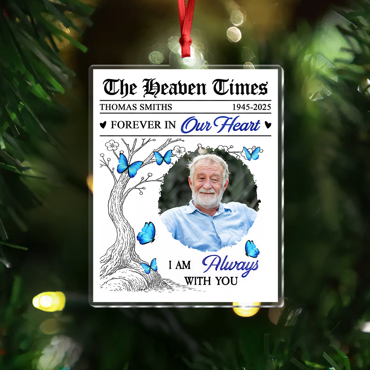 Custom Photo Acrylic Ornament - Personalized Christmas Memorial Sympathy Gifts For Loss Of Mom, Dad - Peaceful Rest In Angel Wings 871b5a6f-a058-4471-accd-e8898c0c13b4-2_3.jpg