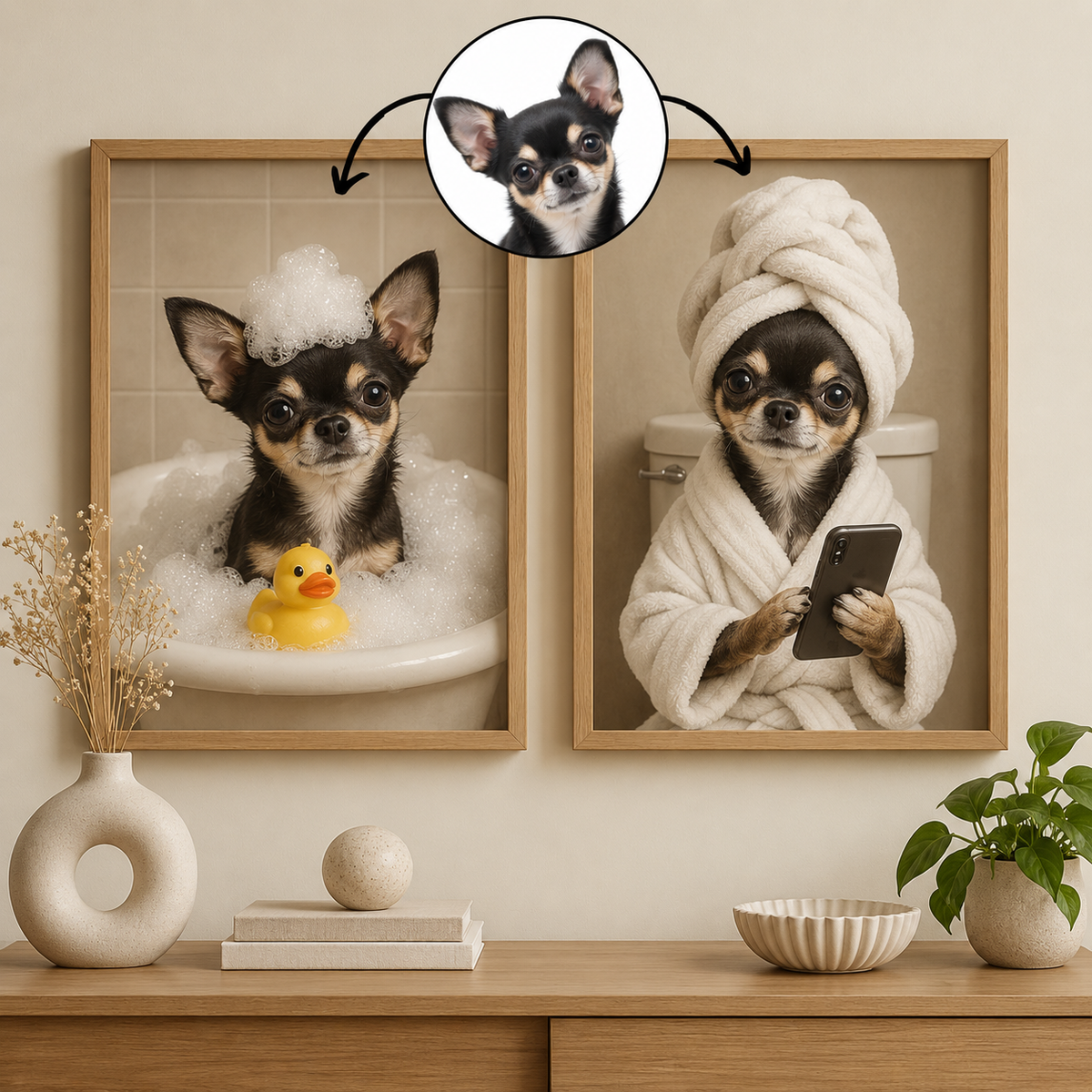 Custom Pet Portrait – Funny Bathroom Pet Art from Photo, Personalized Dog & Cat Gift On Poster, Canvas 87213d46-f696-4529-bdf0-8e358de61488-a1.png