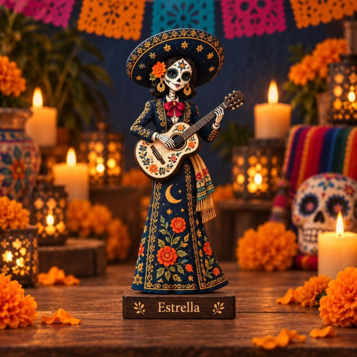 Personalized Day of the Dead Wooden Block, Catrina Figurine Decor, Dia de los Muertos Mexican Folk Art, Ofrenda Decoration, Memorial Gift 87310662-66a3-41cc-b712-ca029b145d1c-6.png