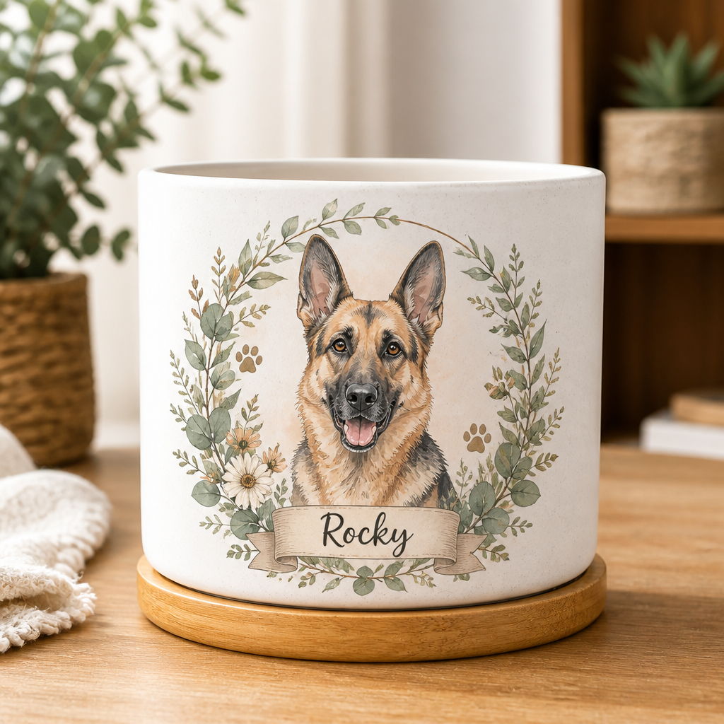 Custom Watercolor Pet Portrait Planter with Botanical Wreath - Personalized Plant Pot & Vase 8735a9a8-3cdb-44b1-8715-3abbbeff9c61.png