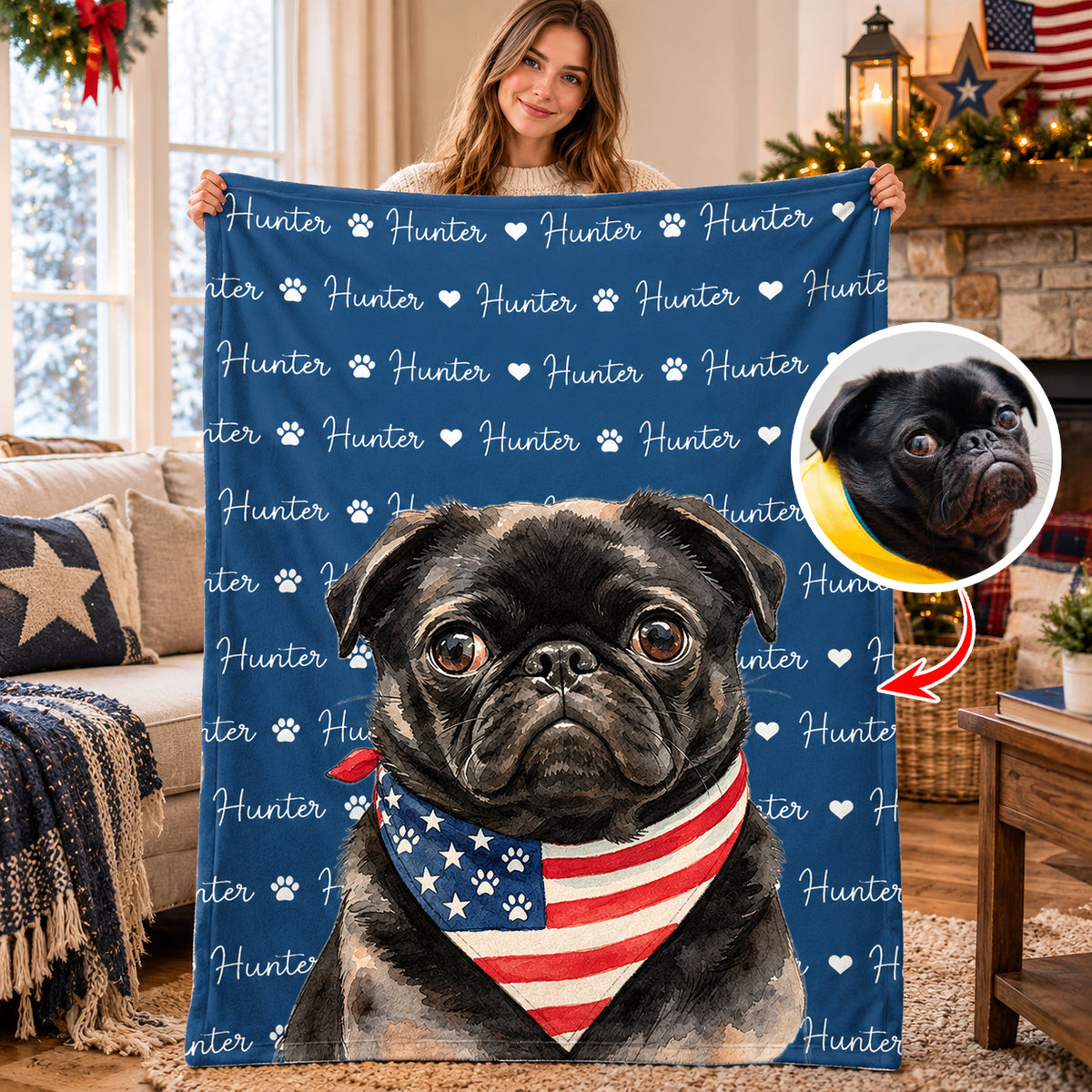 250 Years Of Freedom Funny Custom Dog Photo Portrait Gifts - Personalized Blanket 874451ae-9f09-4c2d-8b22-0e9e2be1980a-Banner-3.jpg