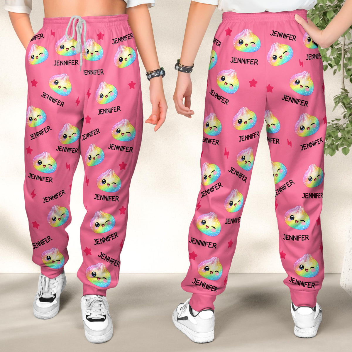 Personalized Family Sweatpants with Custom Name, Cute Dumpling Print Jogger Pants, Matching Lounge Pants for Adults and Kids, Birthday or Christmas Gift 877328a6-b256-4178-9ef3-3ef121461b51-sweatpants-6.jpg