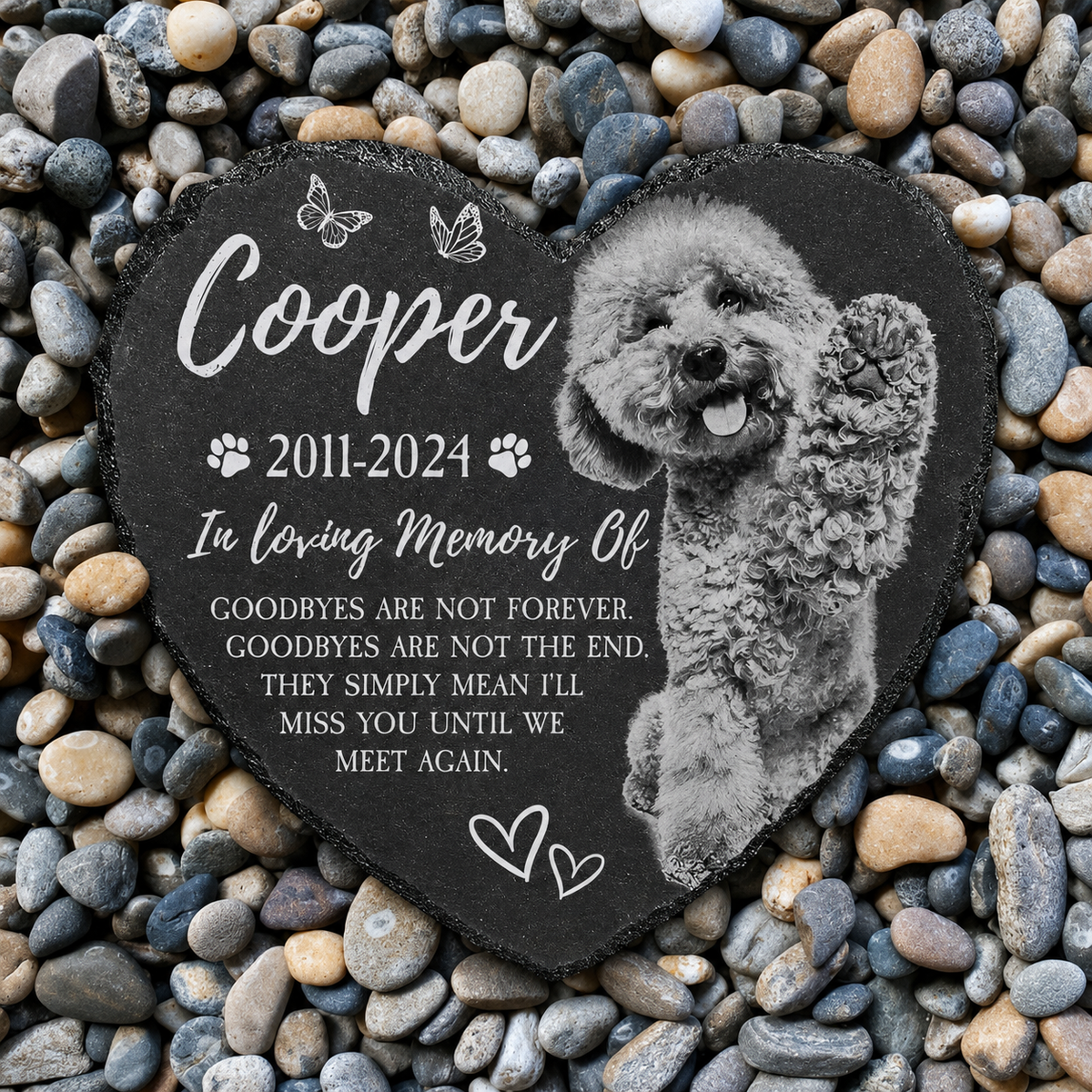 Personalized Photo Pet Memorial Stone: Engraved Dog Remembrance Gift