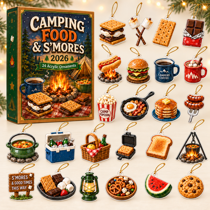 Camping Food & Smores Advent Calendar 2026 - 24-Day Festive Countdown, Acrylic Charms Blind Box - Gift For Campers, Family & Friends 87a6ff60-3b4c-4c22-b05f-f01f89b6384b-food-box-charms.png