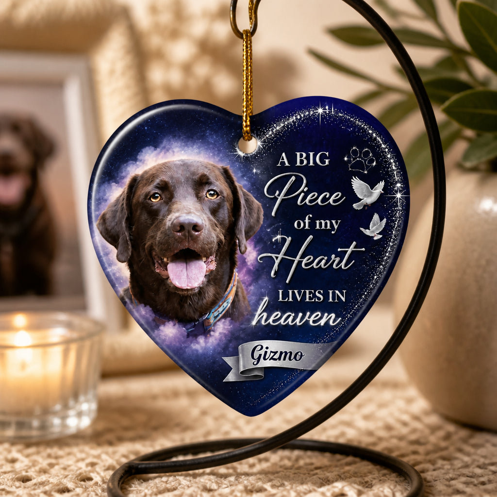 Pet Memorial Heart Ornament – Photo + Name – A Big Piece of My Heart Lives In Heaven - Personalized Shape Ornament 87ac468a-d454-4c3a-96f7-726ad4d49ef6.jpg