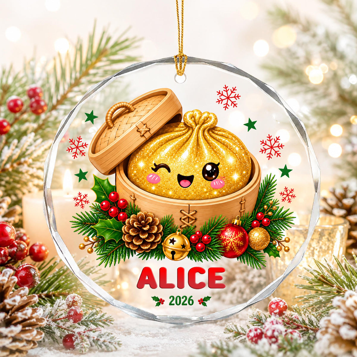 Personalized Glitter Dumpling Ornament, Custom Name Glass Christmas Ornament, Cute Squishy Dumpling Gift for Kids, Holiday Decor 2026 87b5160c-919d-44b2-b884-b4e0ffbf7487-5.jpg