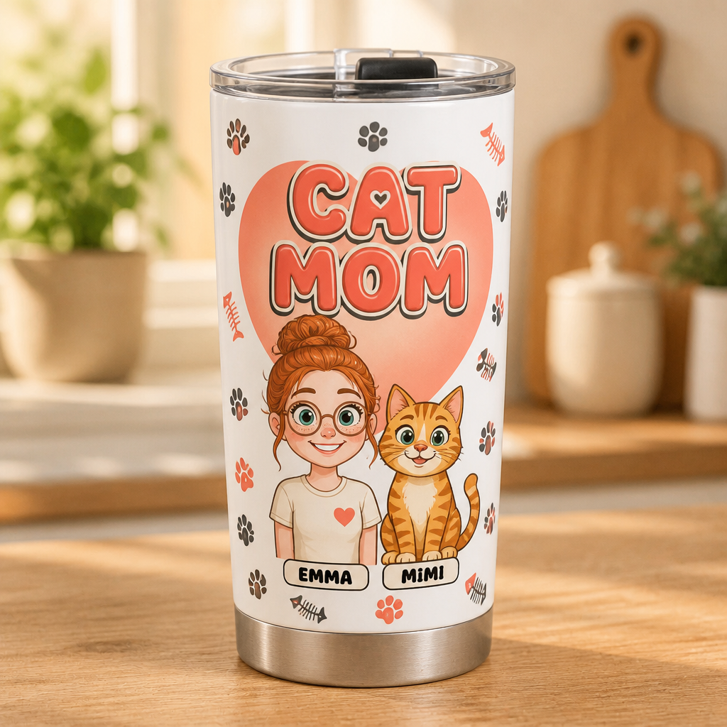 Custom Cat Mom Tumbler – Illustrated You & Your Cat - Personalized Tumbler 87b5b43b-3017-4fc1-b6b4-faaa000f5fe1.png