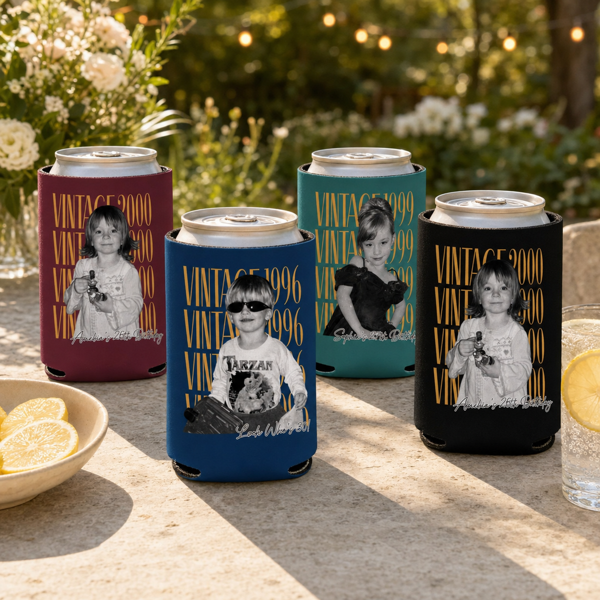 Personalized Photo Birthday Can Cooler, Vintage photo Can Cooler, 30th Birthday Party Can Cooler, Funny Childhood Photo Drink Holder 87c9532f-c574-4b0f-91ee-4dd01682d10a-banner-1.png