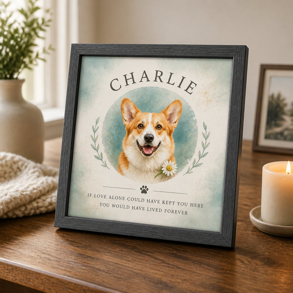 Pet Memorial Picture Frame – Photo-to-Watercolor Portrait with Name - Personalized Picture Frame 87cce636-7687-4881-9247-93954e1be8c9.jpg