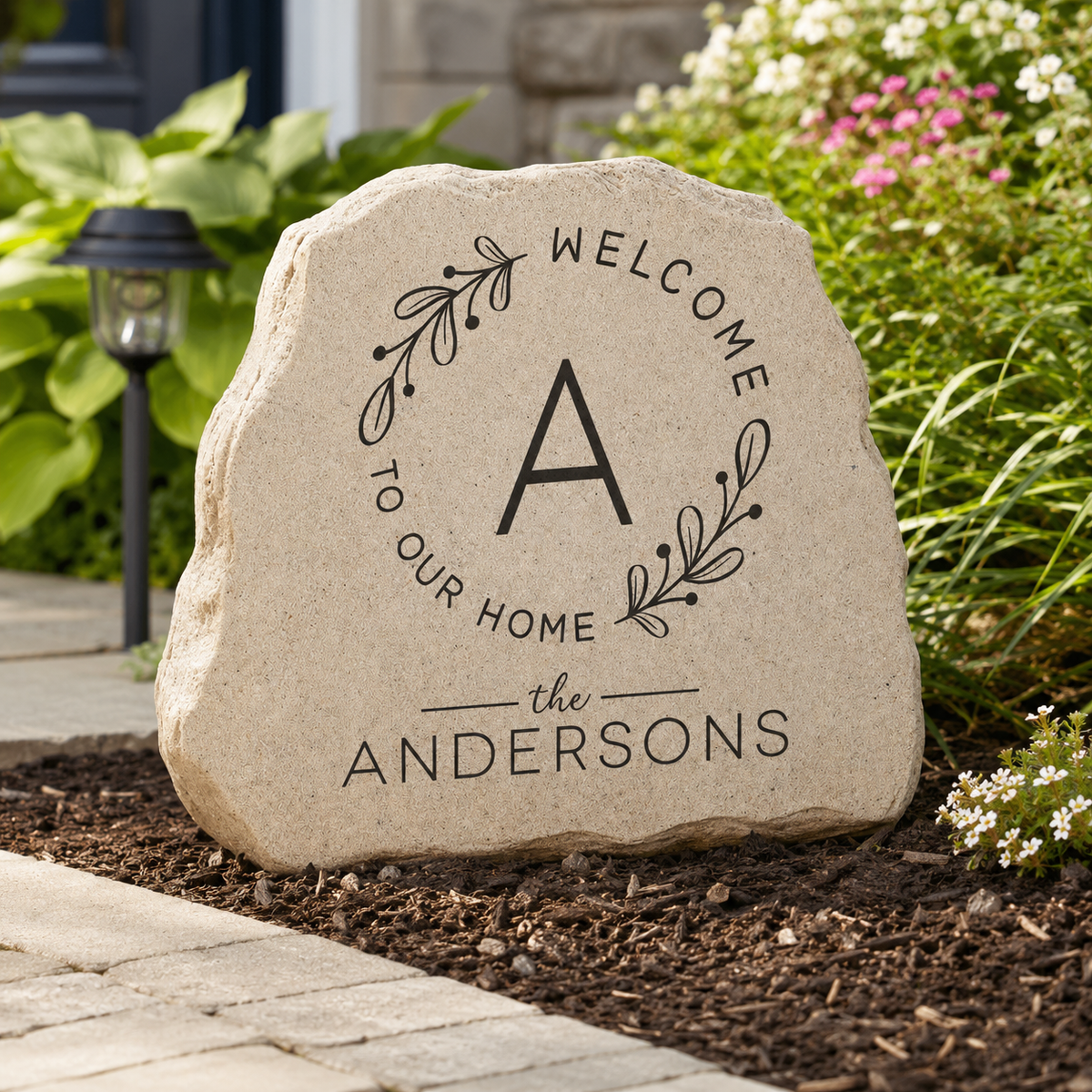 Welcome Wreath Personalized Standing Garden Stone, Outdoor Decor, Personalized Home Decor 87cdc144-ab9e-4bec-8dad-67265e0faf41-b1377be3-0846-4e4a-aa55-183dda5ca11b.png