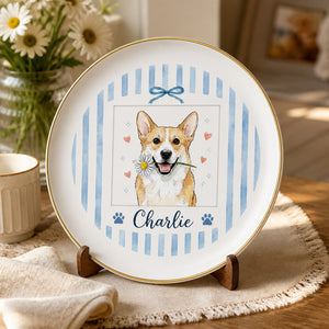 Custom Pet Watercolor Plate with Name – Cameo Laurel Edition - Personalized Personalized Ceramic Plate 87cee35c-a6f6-49eb-81b6-2070711cf5d6.jpg