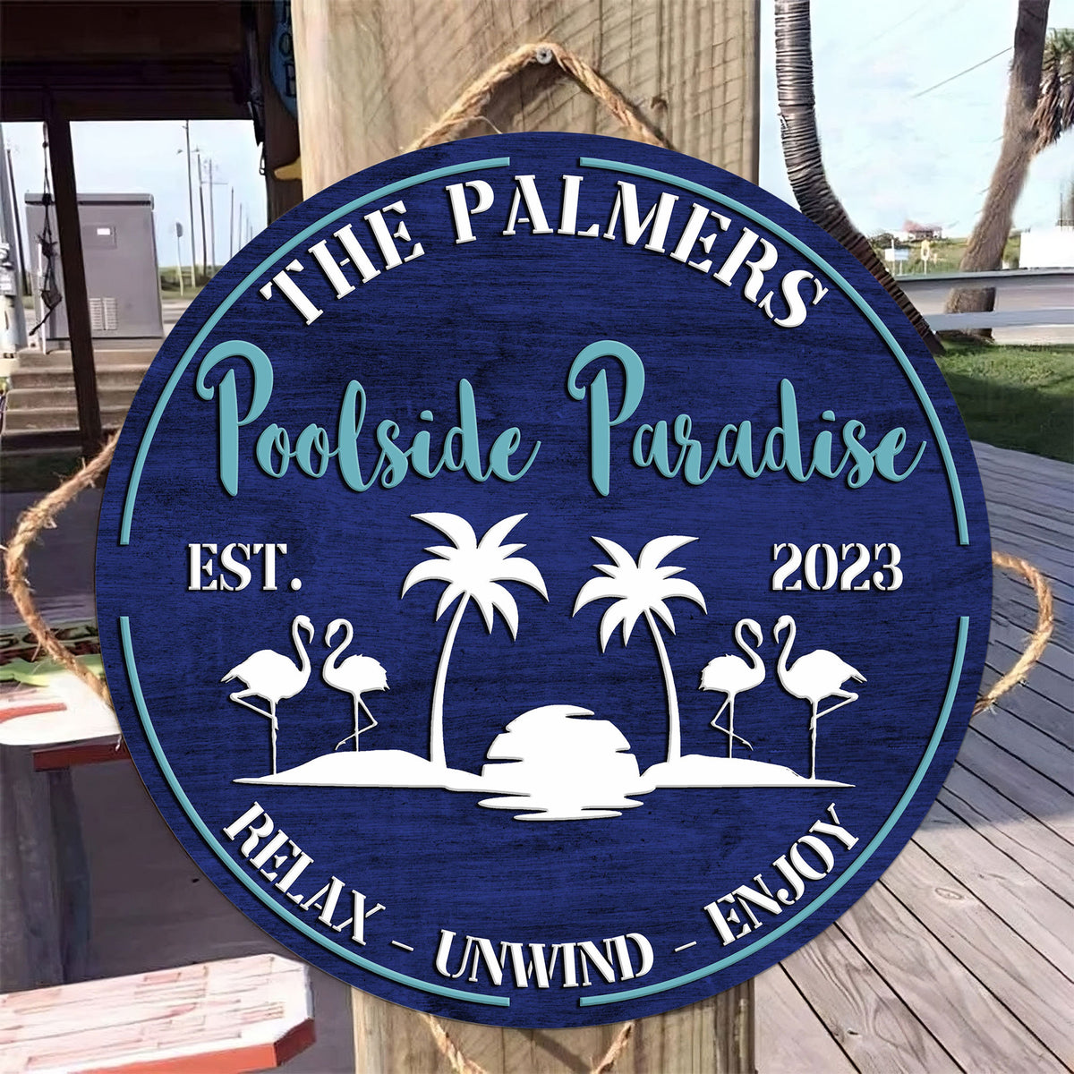 Personalized Pool Sign, Backyard Pool Decor, Personalized Pool & Patio Sign, Swimming Pool Decor, Backyard Sign, Modern Poolside Decor 87d80174-514b-45f4-af04-55763df7360f-3.jpg