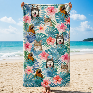 Tropical Pet Face Beach Towel – Photo Upload - Personalized Beach Towel 87f5ee87-35f5-4f00-9ccf-705c642972e7.png