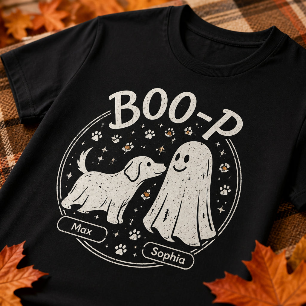 BOO-P Dog & Ghost Names Halloween Tee - Personalized T-shirt 8808bd09-a4c5-4f51-80c2-da6e29abbd36.jpg