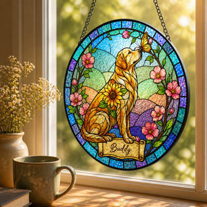 Custom Stained-Glass Pet Suncatcher — Photo-to-Art with Name - Personalized Suncatcher Stained Glass 880aee3b-3a6d-419c-8cfd-a9aa94841461.jpg