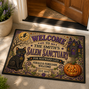 Welcome to the [Name]'s Salem Sanctuary Doormat — Personalized Name & Year - Personalized Doormat 8815037f-3a74-4736-b8ac-81fe352ebb0b.png